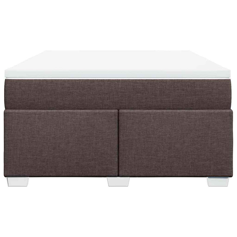 Pat box spring cu saltea, maro închis, 140x200 cm, textil