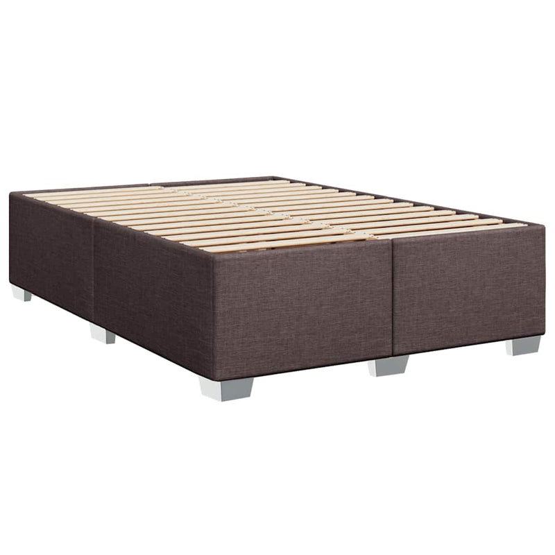 Pat box spring cu saltea, maro închis, 140x200 cm, textil