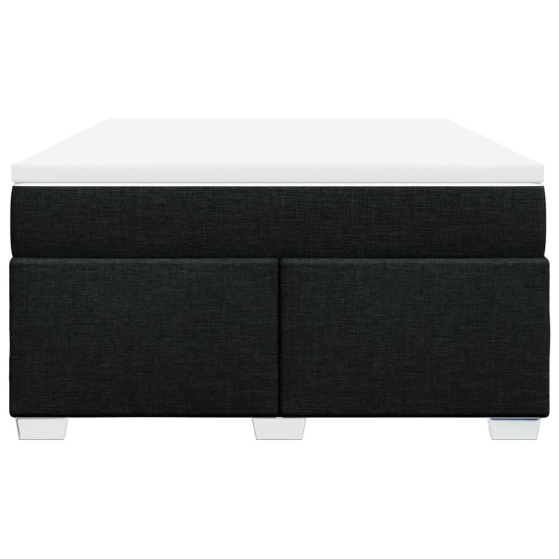 Pat box spring cu saltea, negru, 140x200 cm, textil