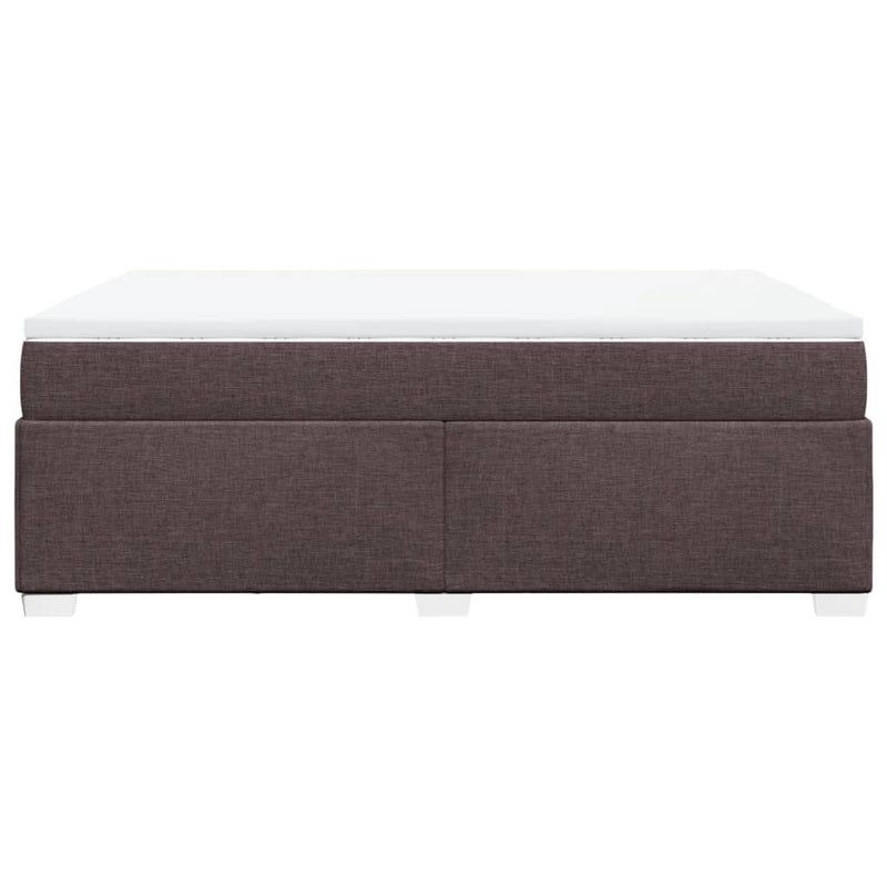 Pat continental cu saltea, maro închis, 140x200 cm, textil