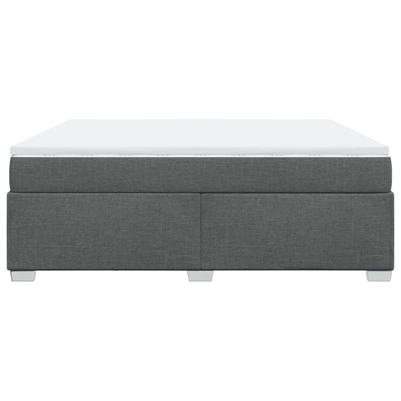 Pat box spring cu saltea, gri închis, 180x200 cm, textil