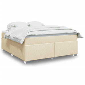 Pat continental cu saltea, crem, 180x200 cm, textil