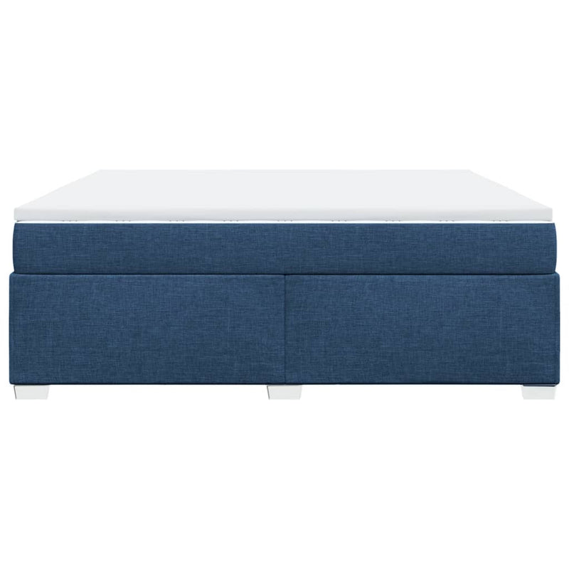 Pat box spring cu saltea, albastru, 180x200 cm, material textil