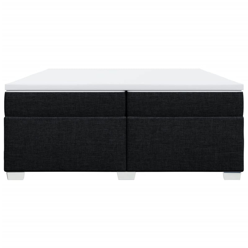 Pat box spring cu saltea, negru, 200x200 cm, textil