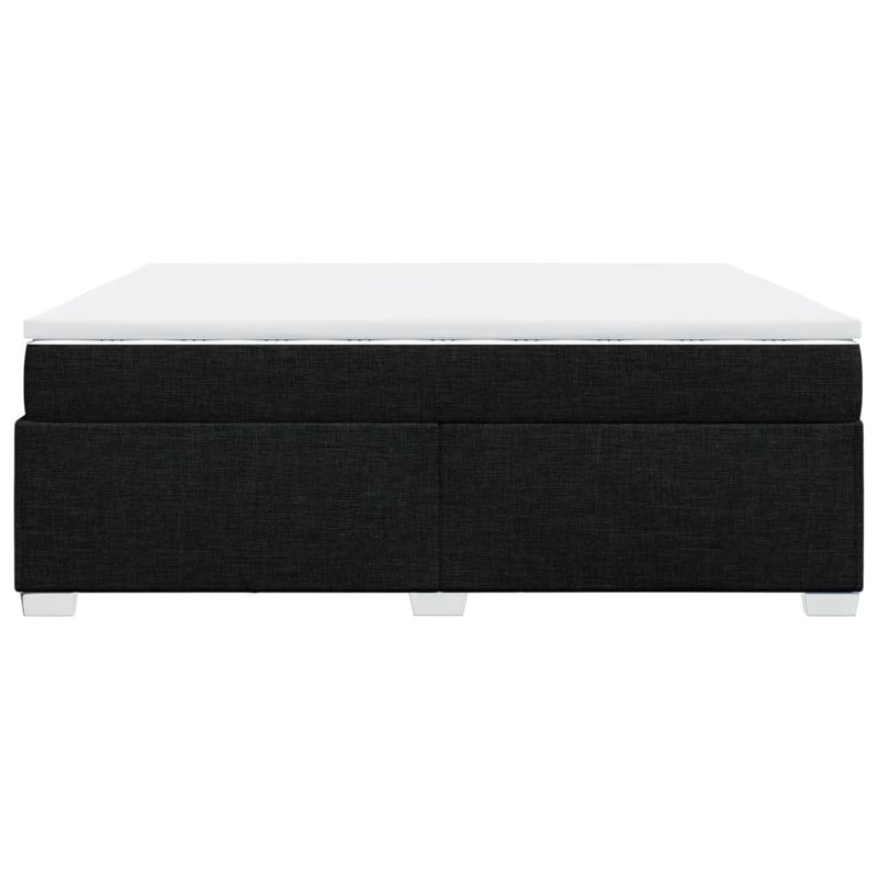Pat box spring cu saltea, negru, 200x200 cm, textil