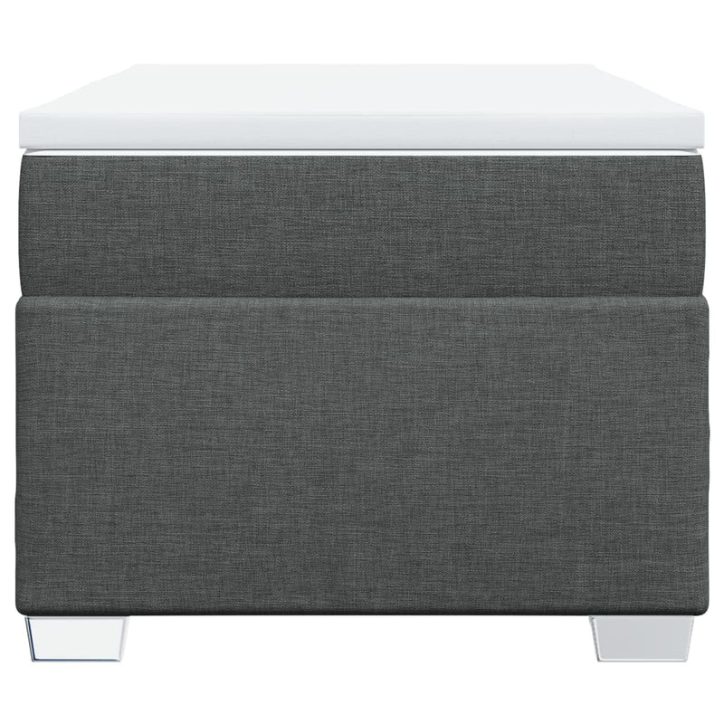 Pat box spring cu saltea, gri închis, 90x190 cm, textil