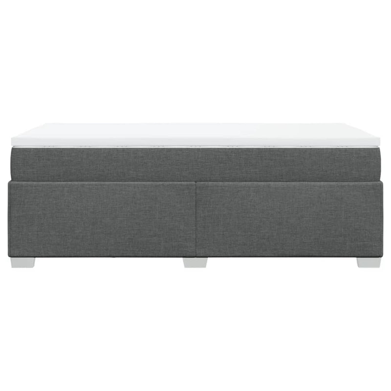 Pat box spring cu saltea, gri închis, 90x190 cm, textil