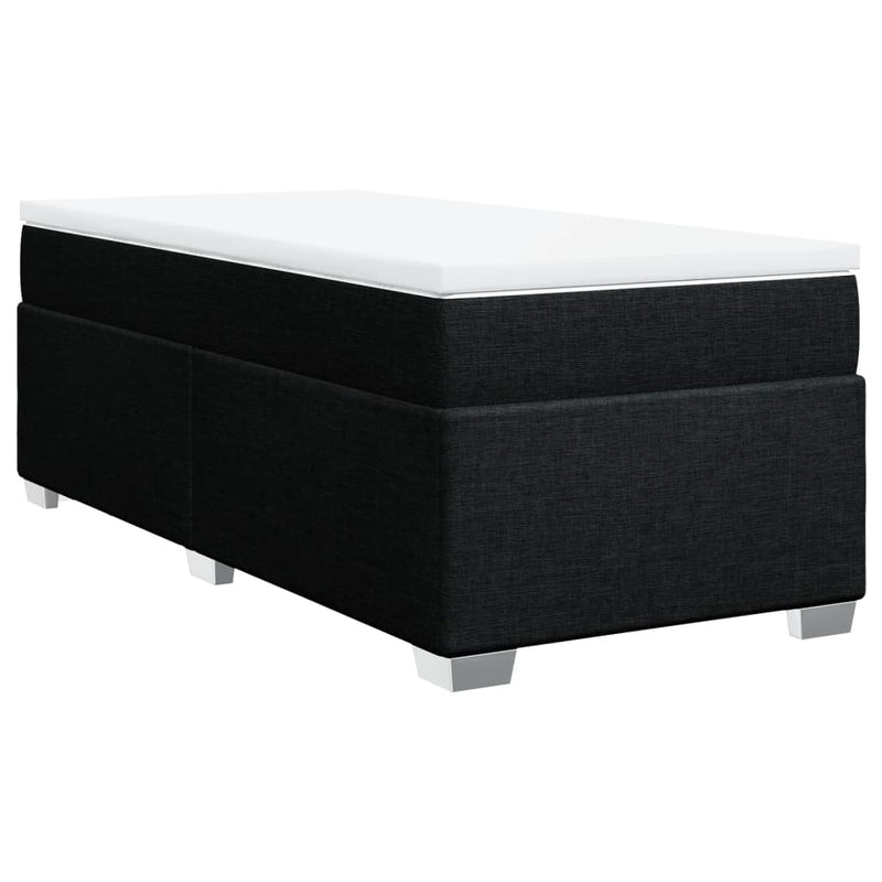 Pat box spring cu saltea, negru, 90x190 cm, textil
