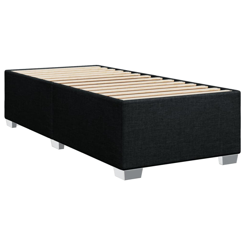 Pat box spring cu saltea, negru, 90x190 cm, textil