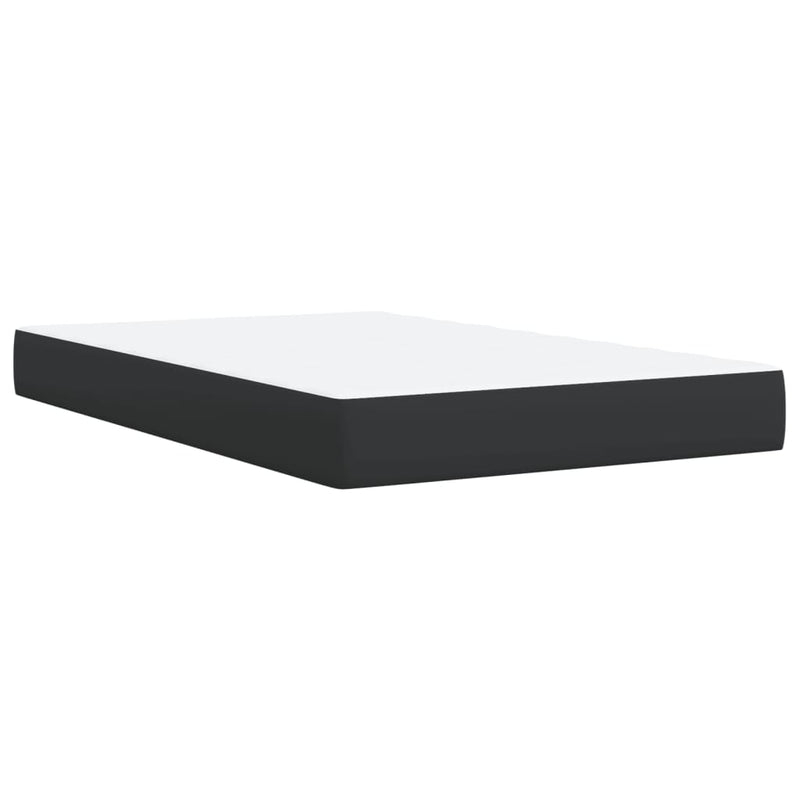 Pat box spring cu saltea, negru, 120x190 cm, piele ecologică