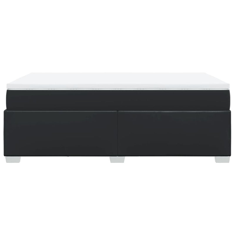 Pat box spring cu saltea, negru, 120x190 cm, piele ecologică