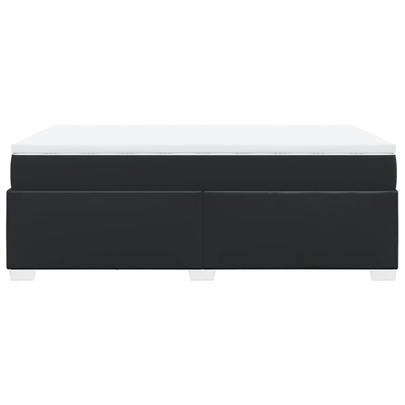 Pat continental cu saltea, negru, 120x200 cm, piele ecologică