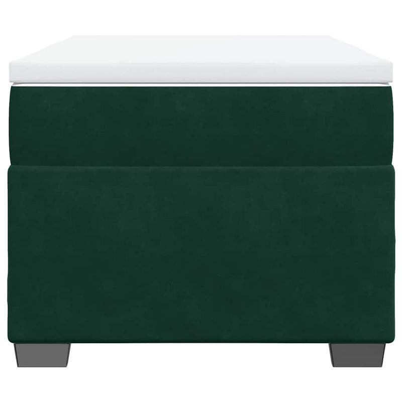 Pat continental cu saltea, verde închis, 80x200 cm, catifea