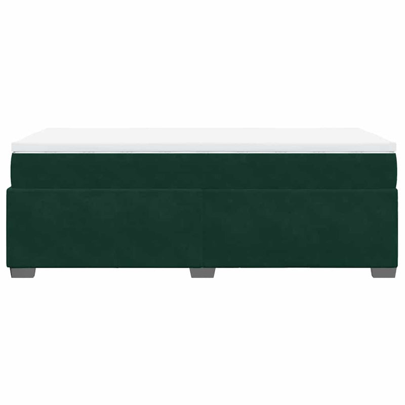 Pat continental cu saltea, verde închis, 80x200 cm, catifea