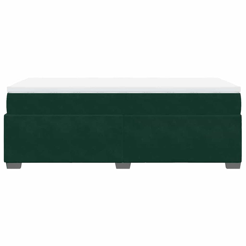 Pat box spring cu saltea, verde închis, 100x200 cm, catifea