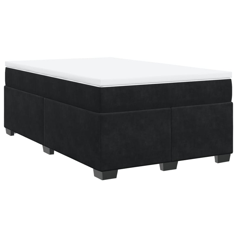 Pat box spring cu saltea, negru, 120x190 cm, catifea
