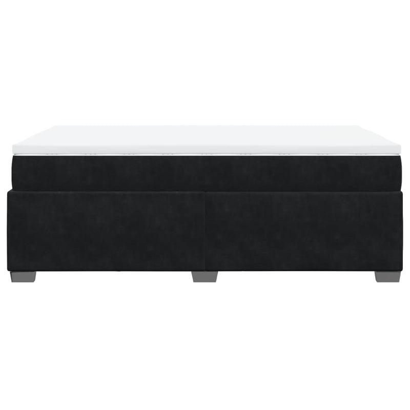 Pat box spring cu saltea, negru, 120x190 cm, catifea