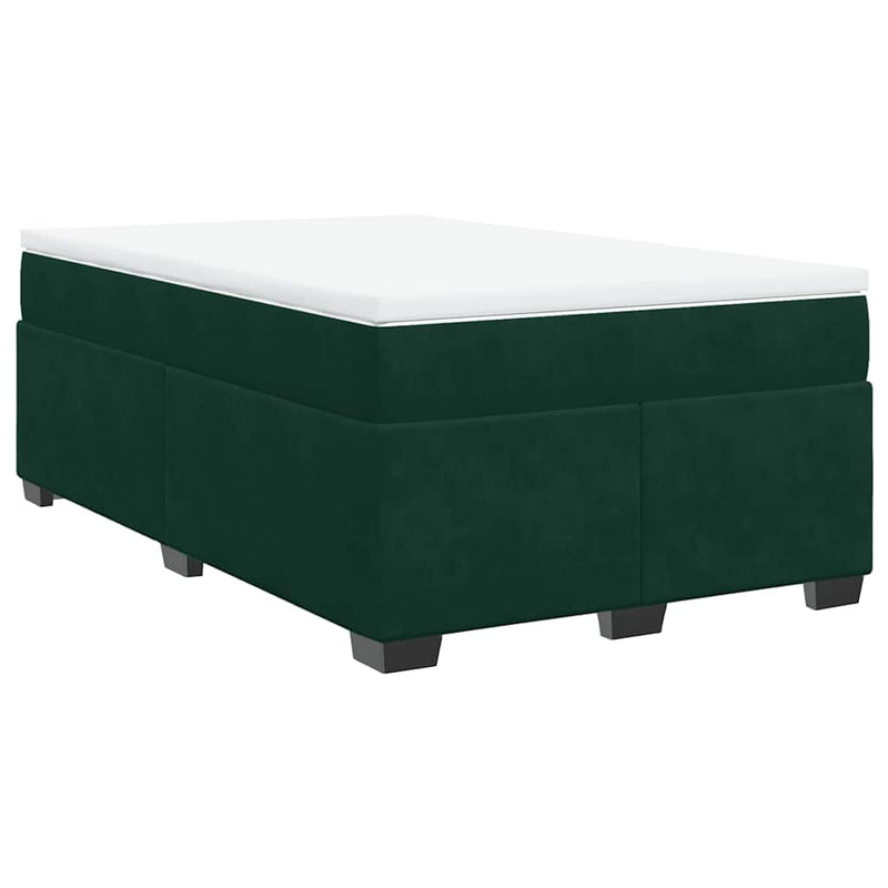 Pat box spring cu saltea, verde închis, 120x190 cm, catifea