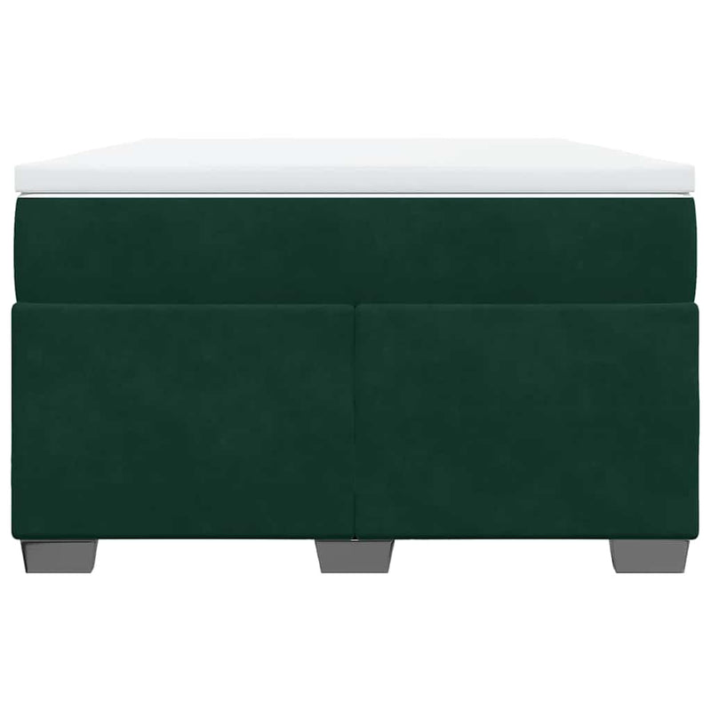 Pat box spring cu saltea, verde închis, 120x190 cm, catifea
