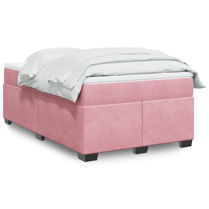 Pat box spring cu saltea, negru, 120x190 cm, catifea