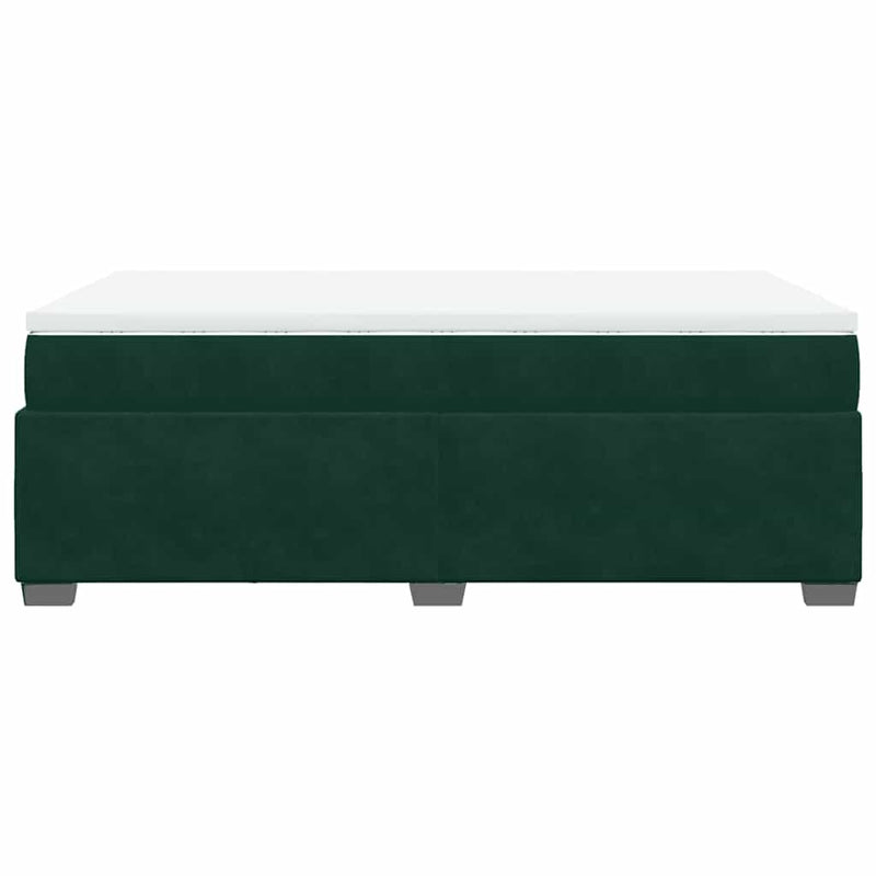 Pat box spring cu saltea, verde închis, 120x200 cm, catifea