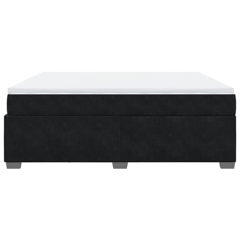 Pat box spring cu saltea, negru, 180x200 cm, catifea