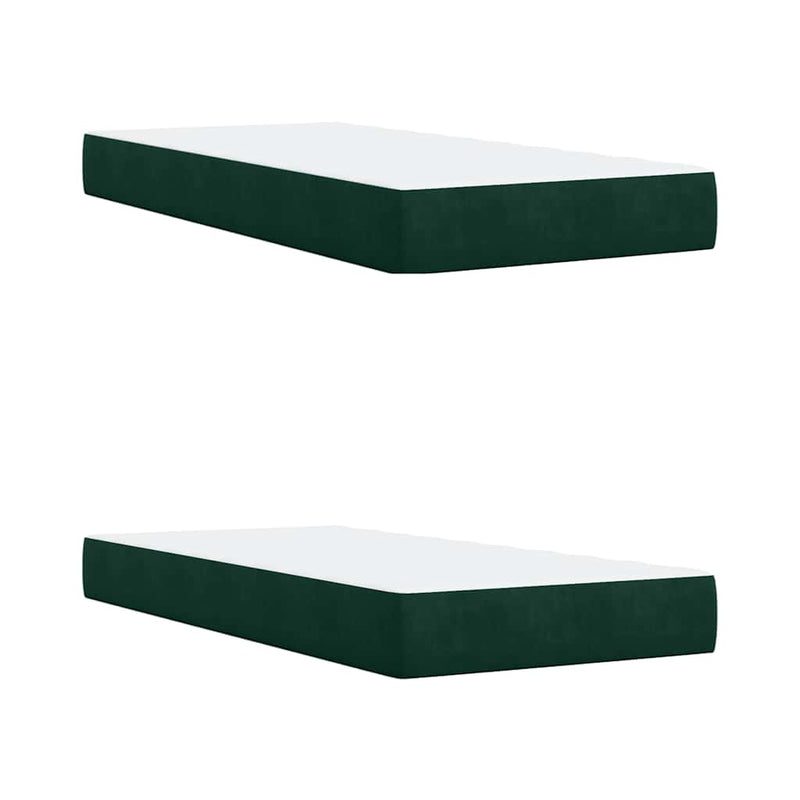 Pat box spring cu saltea, verde închis, 200x200 cm, catifea
