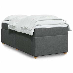 Pat box spring cu saltea, gri închis, 80x200 cm, textil