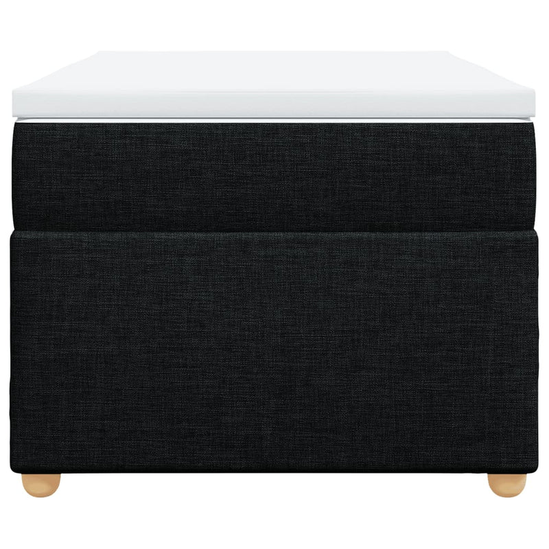 Pat box spring cu saltea, negru, 80x200 cm, textil