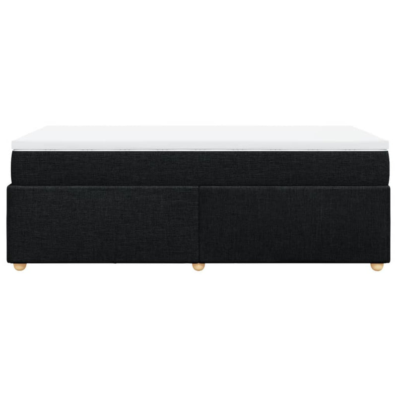Pat box spring cu saltea, negru, 80x200 cm, textil