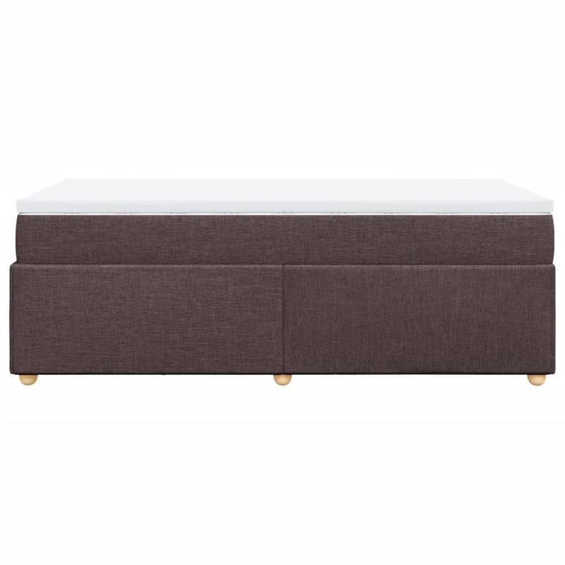 Pat box spring cu saltea, maro închis, 80x200 cm, textil