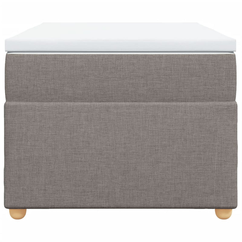Pat box spring cu saltea, gri taupe, 80x200 cm, textil