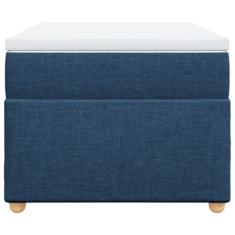 Pat box spring cu saltea, albastru, 80x200 cm, textil
