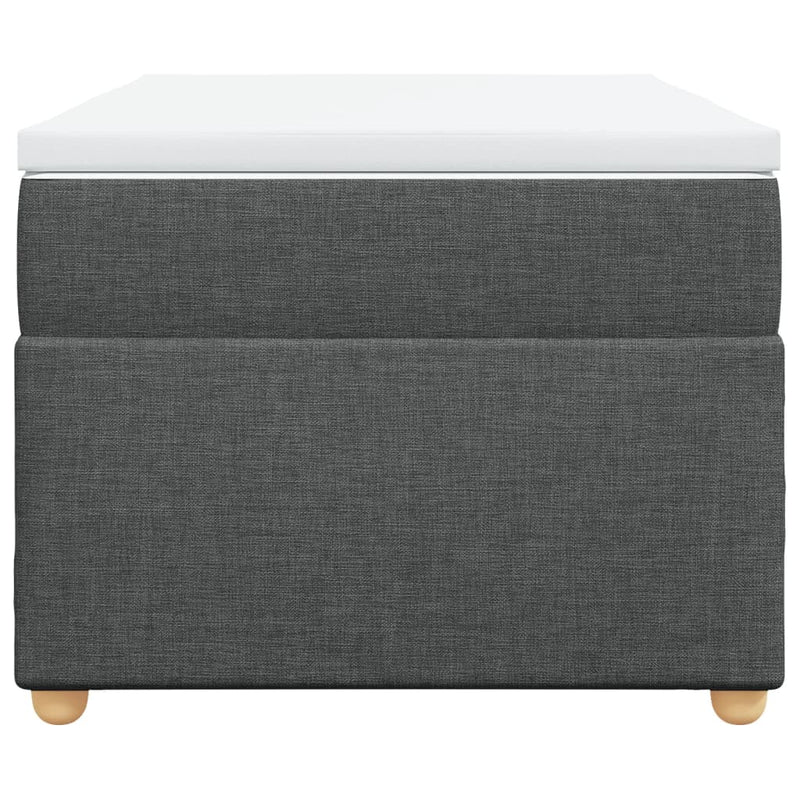 Pat box spring cu saltea, gri închis, 90x190 cm, textil