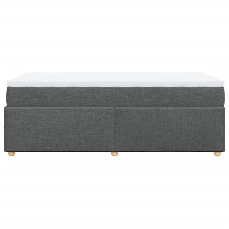 Pat box spring cu saltea, gri închis, 90x190 cm, textil