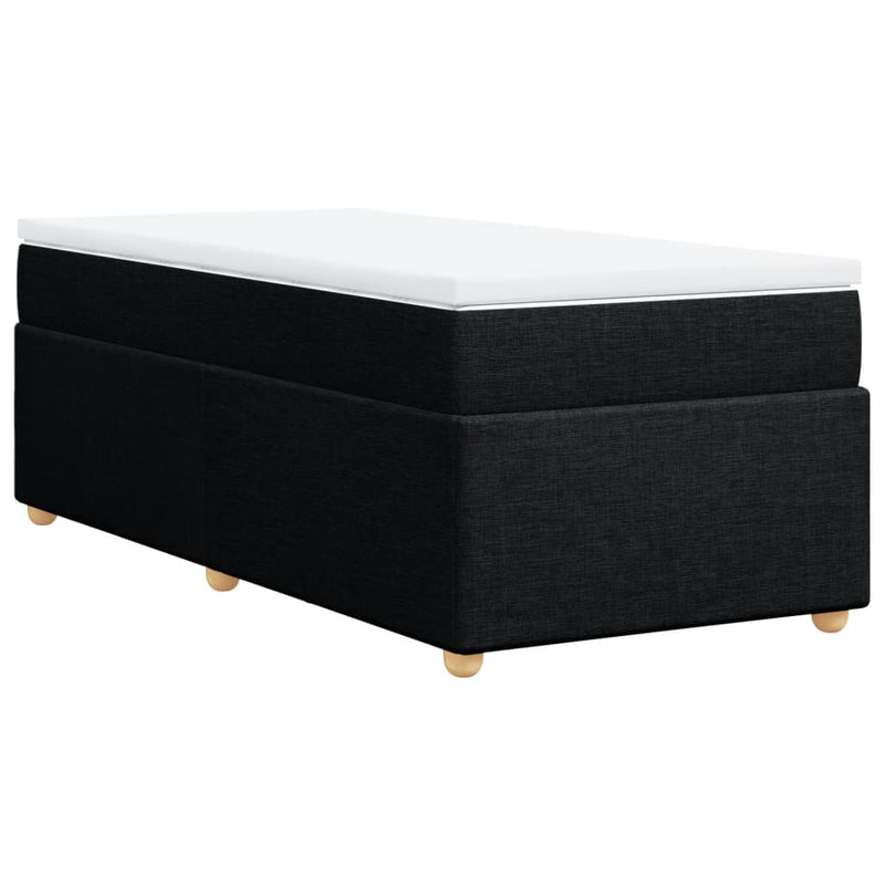 Pat box spring cu saltea, negru, 90x190 cm, textil