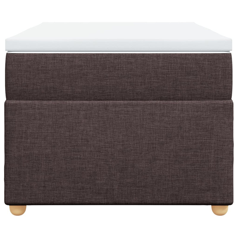 Pat box spring cu saltea, maro închis, 90x190 cm, textil