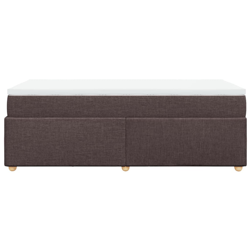 Pat box spring cu saltea, maro închis, 90x190 cm, textil