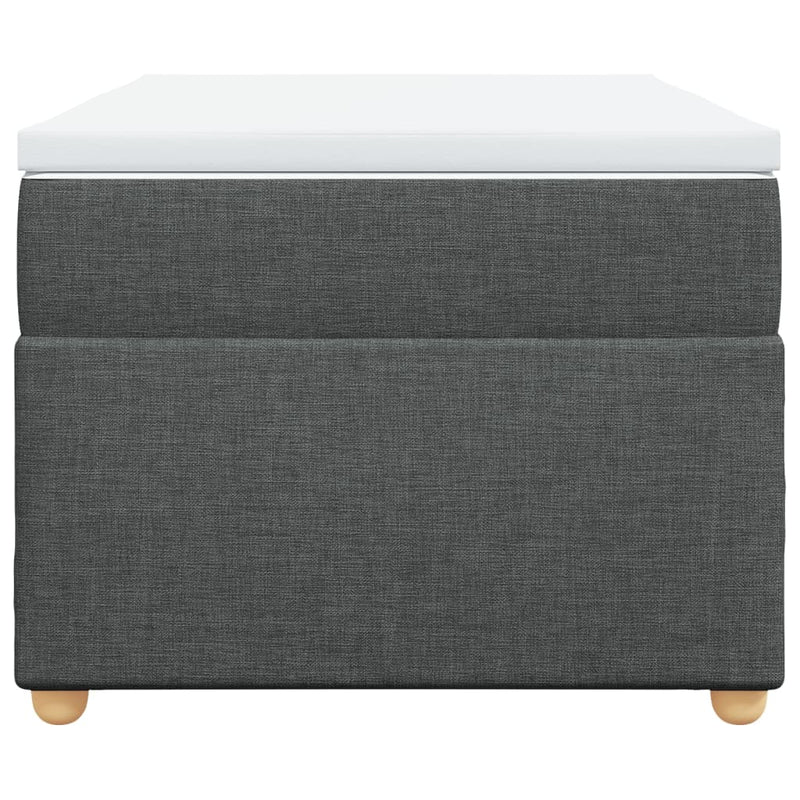 Pat box spring cu saltea, gri închis, 90x200 cm, textil