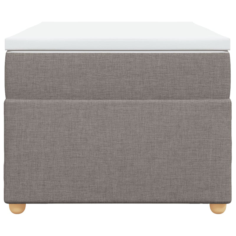 Pat box spring cu saltea, gri taupe, 90x200 cm, textil