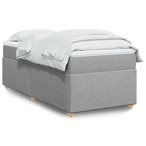 Pat box spring cu saltea, gri deschis, 100x200 cm, textil