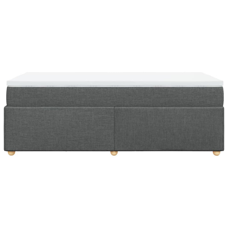 Pat box spring cu saltea, gri închis, 100x200 cm, textil