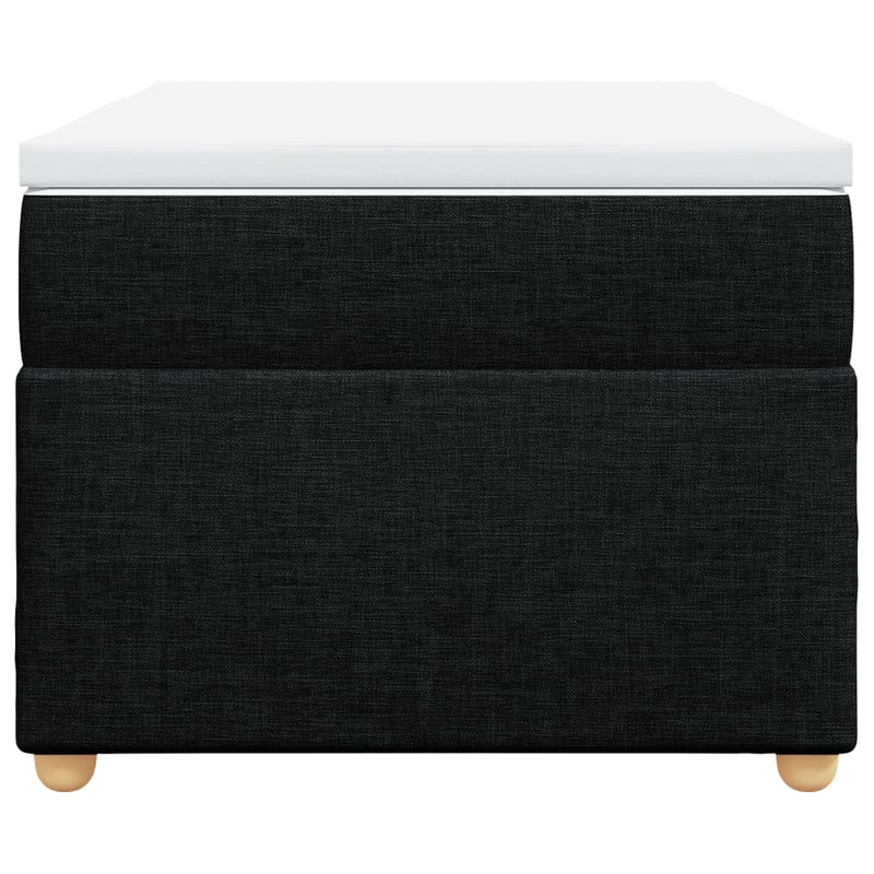 Pat box spring cu saltea, negru, 100x200 cm, textil