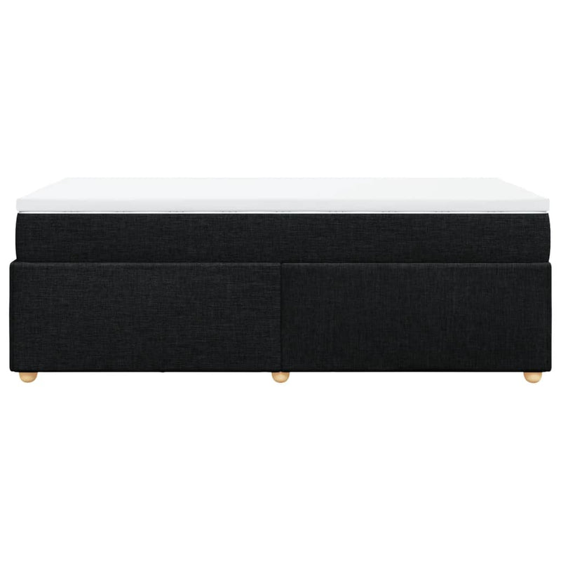 Pat box spring cu saltea, negru, 100x200 cm, textil
