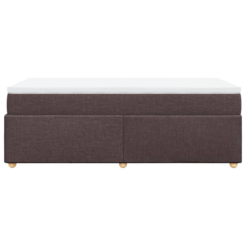 Pat box spring cu saltea, maro închis, 100x200 cm, textil