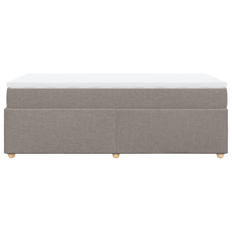 Pat box spring cu saltea, gri taupe, 100x200 cm, textil
