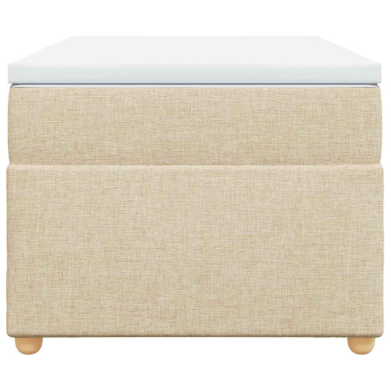 Pat box spring cu saltea, crem, 100x200 cm, textil