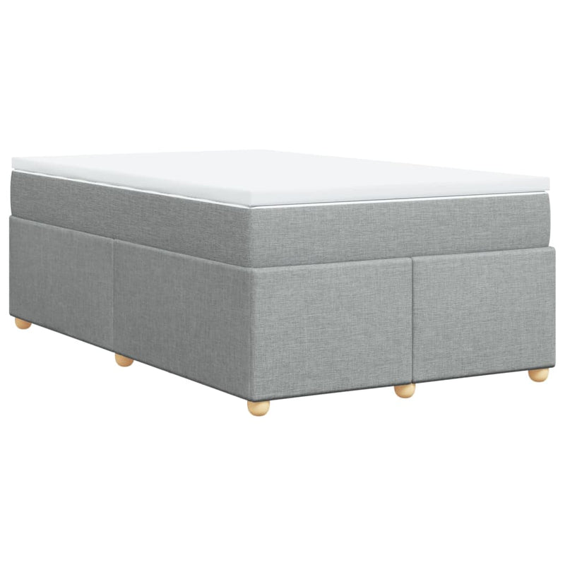 Pat box spring cu saltea, gri deschis, 120x190 cm, textil
