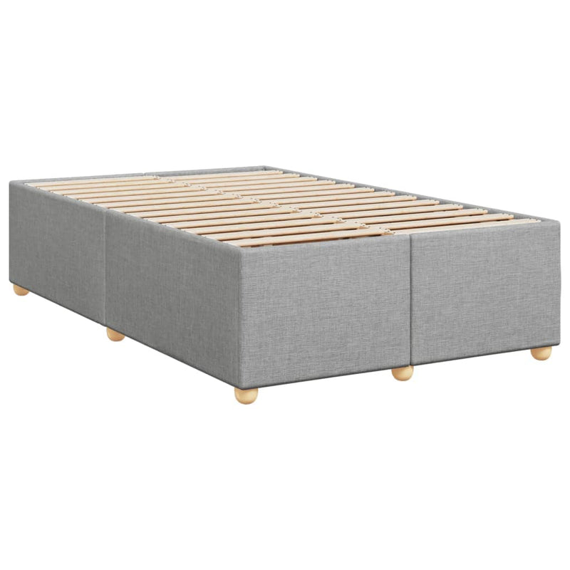 Pat box spring cu saltea, gri deschis, 120x190 cm, textil