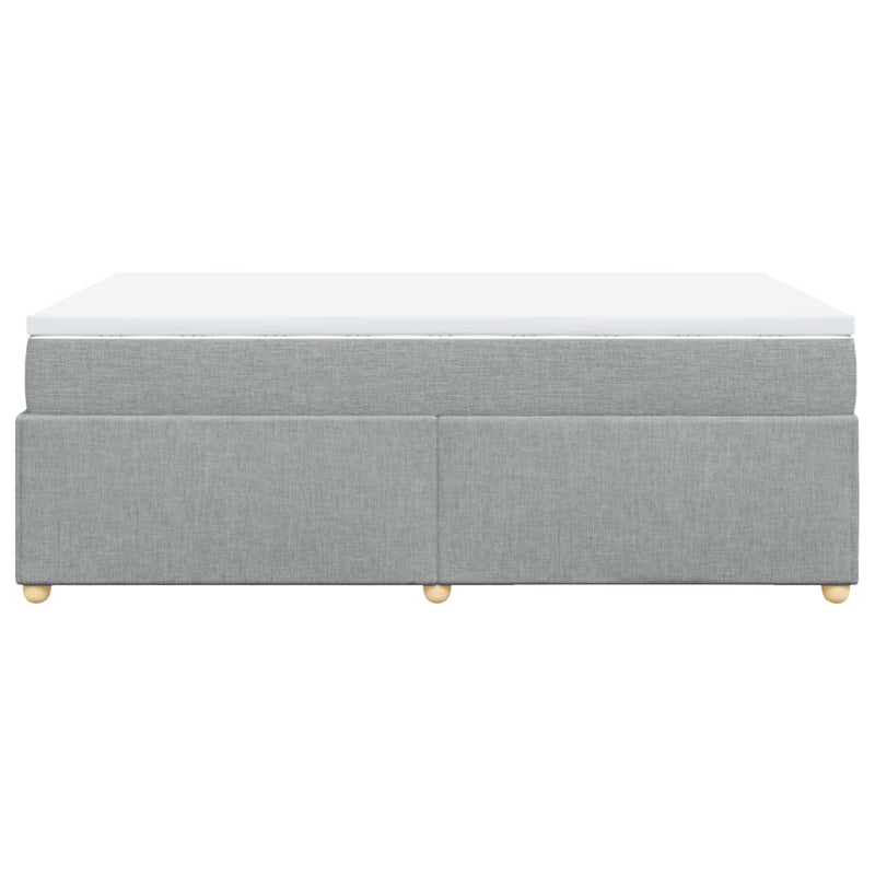 Pat box spring cu saltea, gri deschis, 120x190 cm, textil